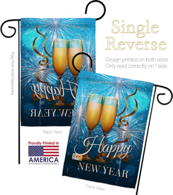 New Year Fireworks - New Year Winter Vertical Impressions Decorative Flags HG191075 Made In USA For Sale - Image 5