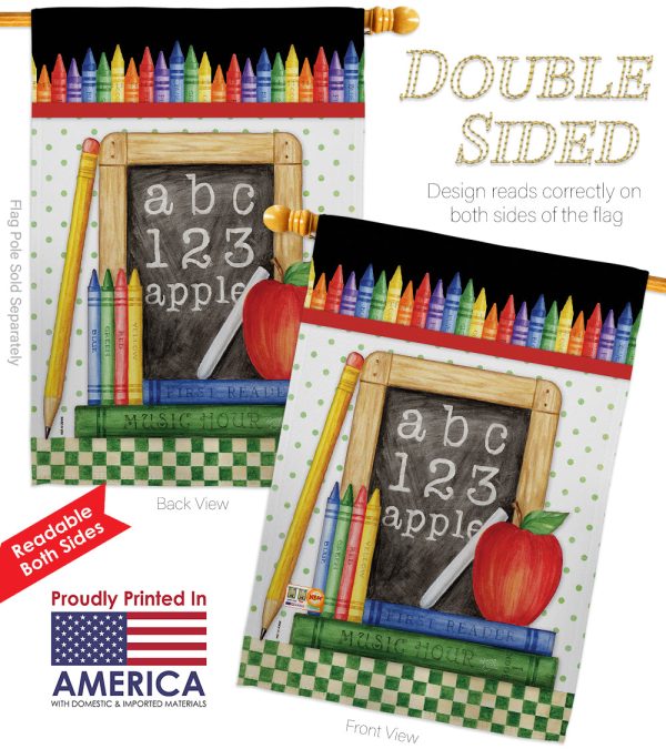 School Chalk Board - School & Education Special Occasion Vertical Impressions Decorative Flags HG115116 Made In USA Hot on Sale - Image 2