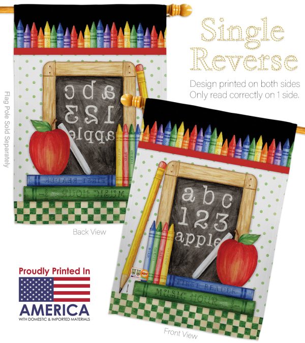 School Chalk Board - School & Education Special Occasion Vertical Impressions Decorative Flags HG115116 Made In USA Hot on Sale - Image 3