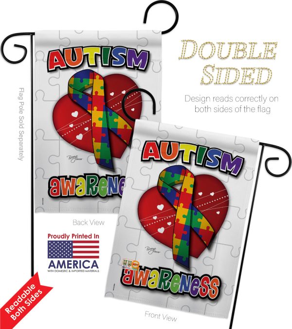 Autism Awareness - Support Inspirational Vertical Impressions Decorative Flags HG115085 Made In USA For Cheap - Image 4