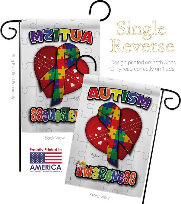 Autism Awareness - Support Inspirational Vertical Impressions Decorative Flags HG115085 Made In USA For Cheap - Image 5