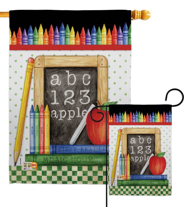 School Chalk Board - School & Education Special Occasion Vertical Impressions Decorative Flags HG115116 Made In USA Hot on Sale