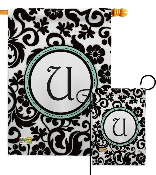Damask U Initial - Simply Beauty Interests Vertical Impressions Decorative Flags HG130073 Made In USA Online Hot Sale