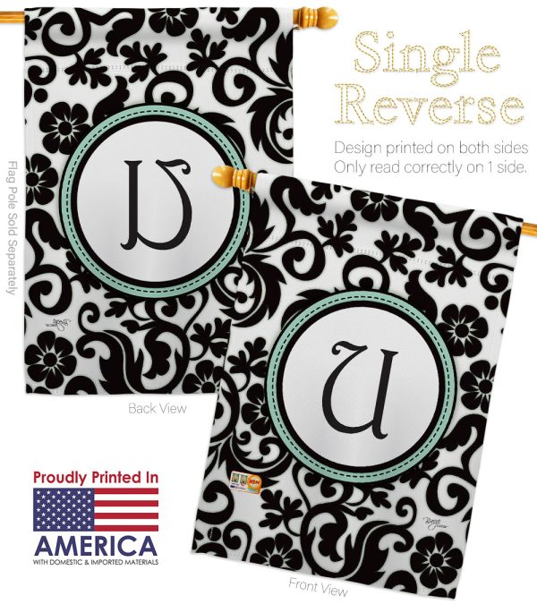 Damask U Initial - Simply Beauty Interests Vertical Impressions Decorative Flags HG130073 Made In USA Online Hot Sale - Image 3