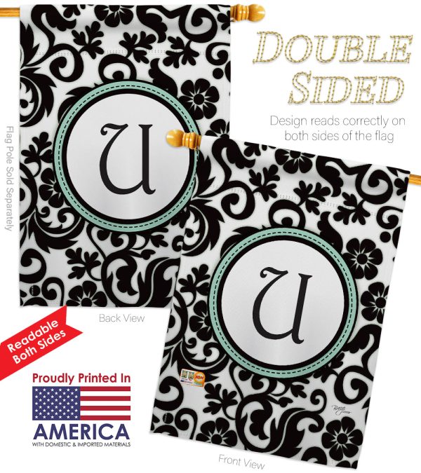 Damask U Initial - Simply Beauty Interests Vertical Impressions Decorative Flags HG130073 Made In USA Online Hot Sale - Image 2
